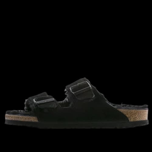 Birkenstock Arizona Shearling Suede Leather Narrow Fit 'Black'