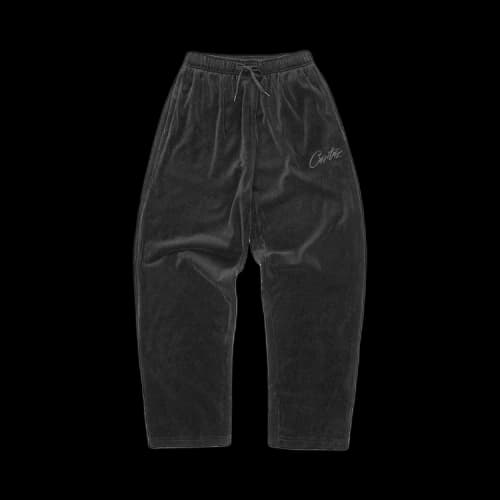 Corteiz VVS Velour Pants 'Triple Black'