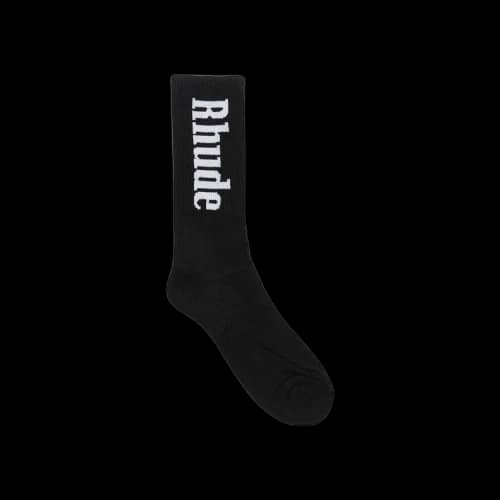 Rhude Vertical Logo Socks 'Black/White'