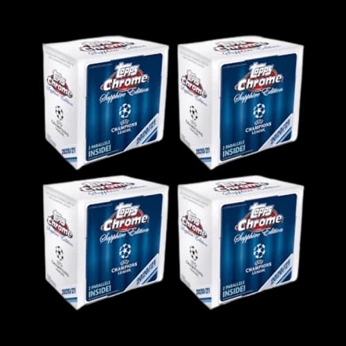 2020-21 Topps Chrome UEFA Champions League Sapphire Edition Soccer Box 4x Lot