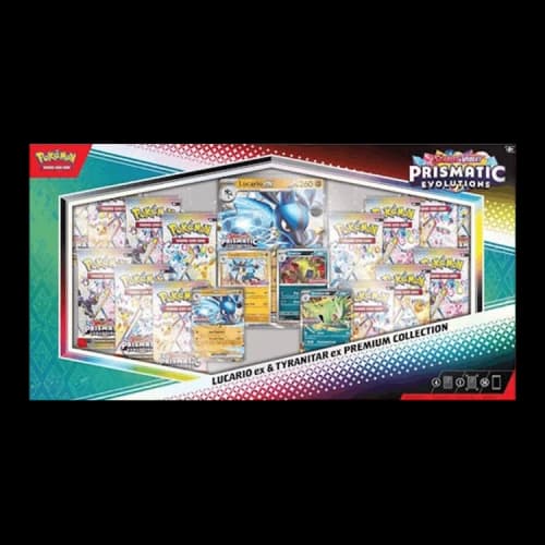 Pokémon 2025 Scarlet & Violet Prismatic Evolutions Lucario ex & Tyranitar ex Premium Collection (Sam's Club)