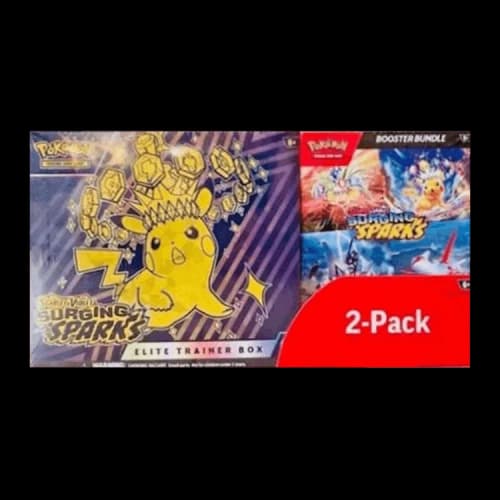 Pokémon 2025 Scarlet & Violet Surging Sparks Elite Trainer Box & Booster Bundle 2 Pack (Costco)