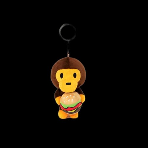 BAPE Baby Milo Burger Plush Keychain Brown