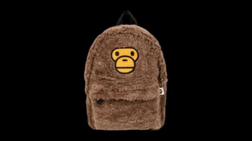 BAPE Baby Milo Sherpa fur Mini Backpack Coffee
