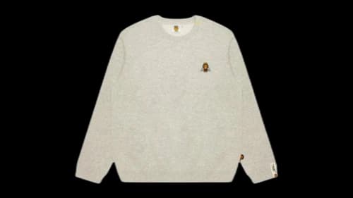 BAPE Baby Milo Angel Logo Crewneck Sweatshirt Wall White