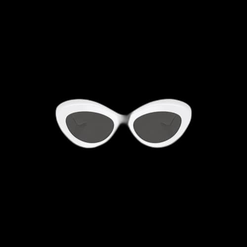 Khaite Oval Cateye Sunglasses 'White'