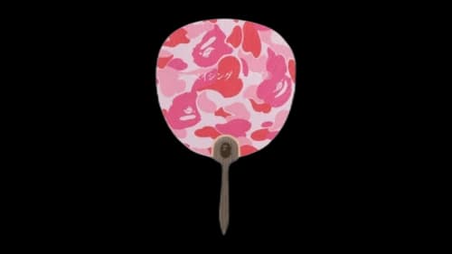 BAPE ABC Camo Japanese Fan (SS26) Carmine Rose