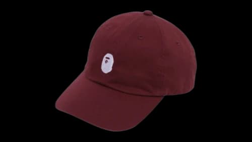 BAPE Ape Head One Point Panel Cap Burgundy