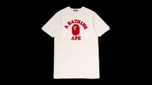 BAPE College Tee Dress Cream