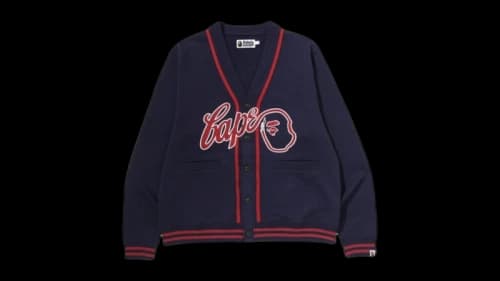 BAPE Sweat Cardigan Navy Blue