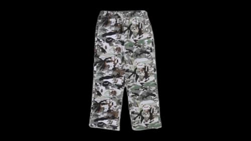 BAPE Hybrid Camo Ape Face Logo Relaxed Fit Sweatpants Army Green