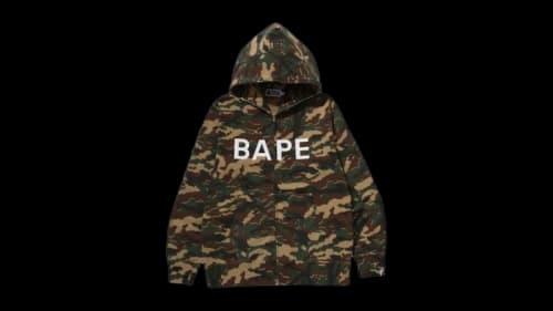 BAPE Glitch Woodland Camo Full Zip Hoodie Jacket Army Green