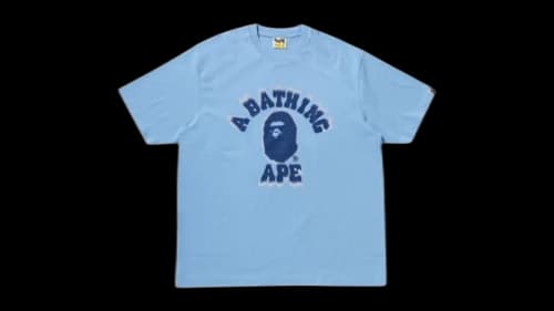 BAPE Spray College Relaxed Fit Tee Sky Blue