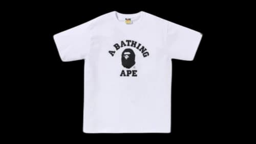 BAPE Crystal Stone Eye College tee White