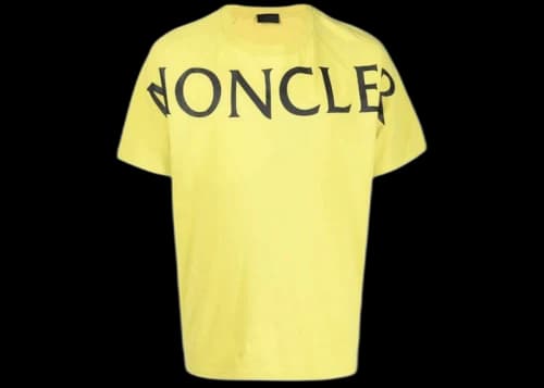 Moncler Oversize Logo Print T-shirt Yellow