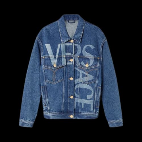 Versace Logo Denim Jacket 'Dark Blue'