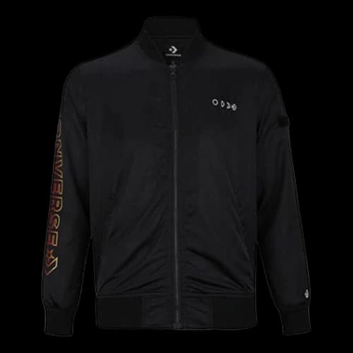 Converse Casual Sports Stand Collar Baseball Jacket 'Black'