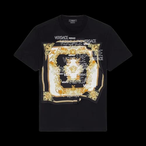 Versace Medusa Renaissance Motif T-Shirt 'Black/Gold'