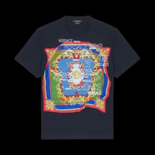 Versace Renaissance Motif T-Shirt 'Black/Multicolor'
