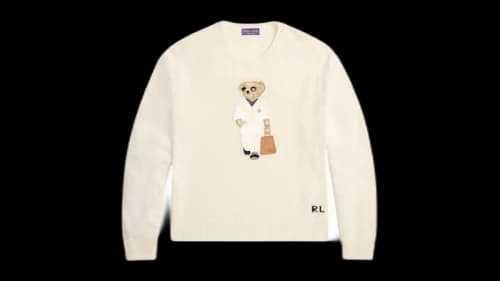 Polo Ralph Lauren Polo Bear Silk-Linen Sweater Purple Label