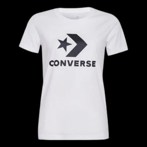 Converse Classic Logo Printing Short Sleeve White (Women's)