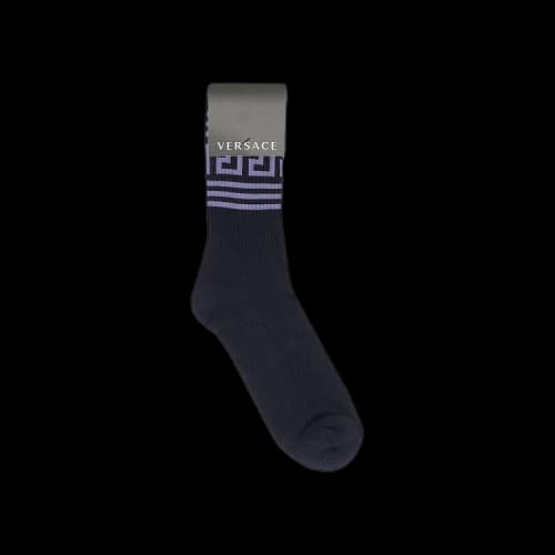 Versace Striped Socks 'Navy/Light Blue'