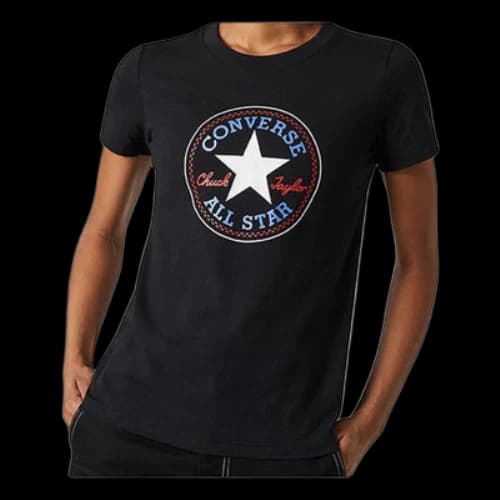 Converse All Star Round Neck Short Sleeve Black (Women's)