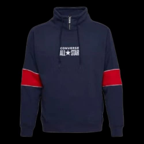 Converse All Star Funnel Neck Quarter Zip Crew Sweatshirt 'Navy'