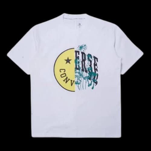 Converse Smiling Face Printing Breathable Short Sleeve White