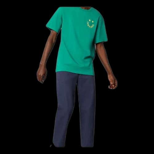 Converse Smiling Face Pattern Sports Short Sleeve Green
