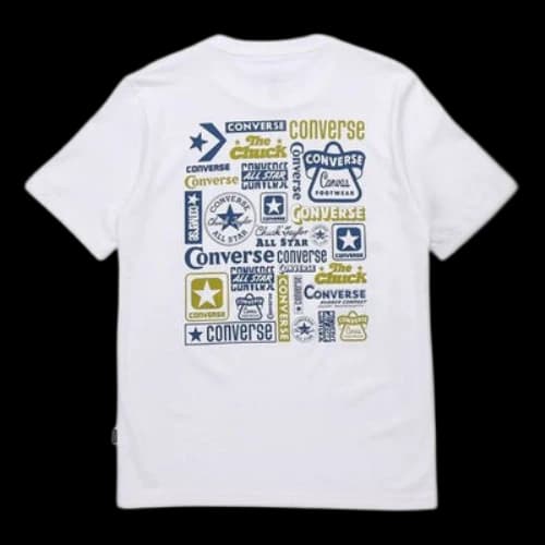 Converse Logo Printing Casual Short Sleeve White
