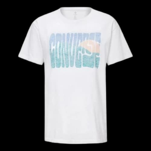 Converse Printing Round Neck Short Sleeve White (Women's)