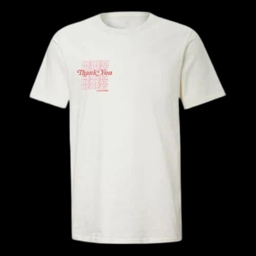 Converse reversible Alphabet Printing Short Sleeve Creamy White