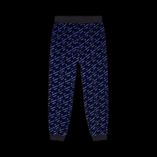 Versace La Greca Print Chenille Trackpants 'Blue/Black'