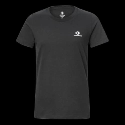 Converse Logo Casual Short Sleeve Black (Women's)