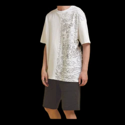 Converse Flame Pattern Logo Casual Short Sleeve White