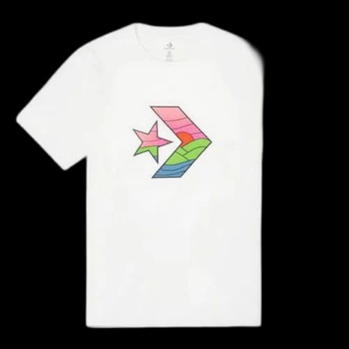 Converse Contrasting Colors Casual Sports Printing Short Sleeve White