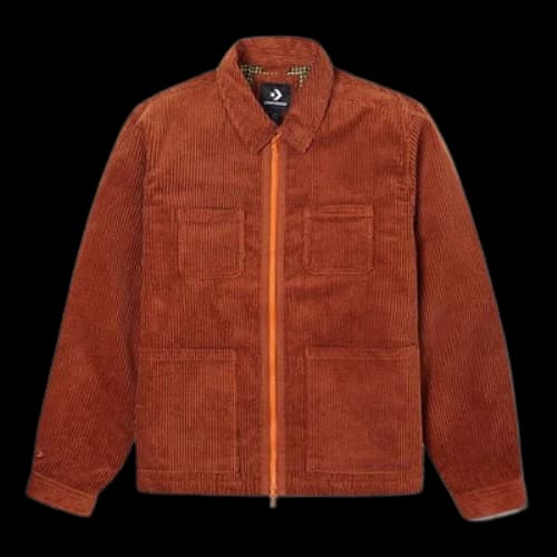 Converse Retro Solid Color Corduroy Jacket Red Brown