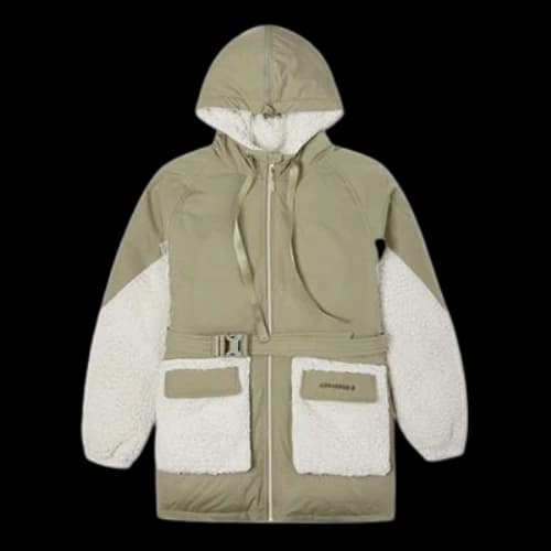 Converse Down Jacket 'Olive Green White' (Women's)