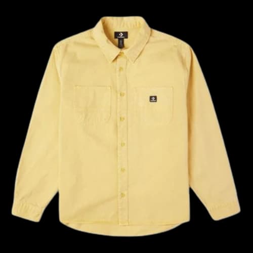 Converse Casual Woven Button Cardigan Retro Long Sleeves Jacket Gold