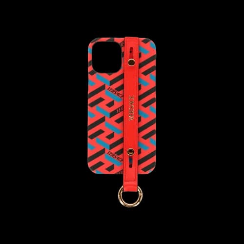 Versace Coated Canvas La Greca iPhone 12 Case 'Orange'