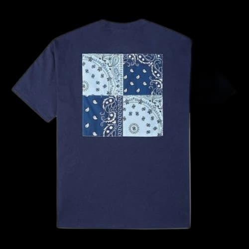 Converse Contrasting Colors cashew Loose Round Neck Short Sleeve Couple Style Blue