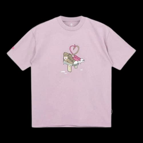 Converse Shoe Tie Heart Logo T-Shirt 'Blush Purple'