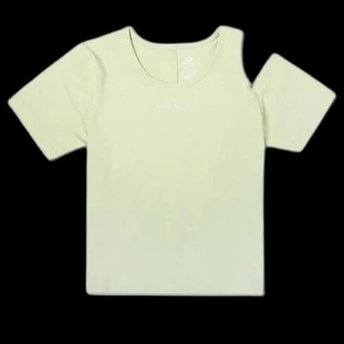 Converse Twisted Knits Slim Asymmetrical T-Shirt 'Green' (Women's)