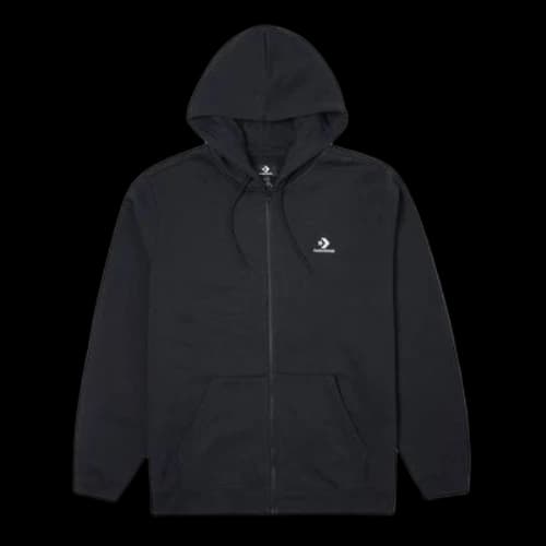 Converse Go-To Embroidered Star Chevron Standard Fit Full-Zip Hoodie 'Black'
