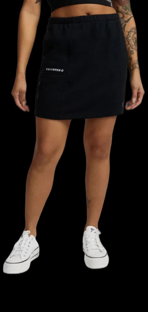 Converse Wordmark Knit French Terry Skirt 'Black' (Women's)