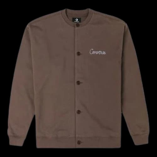 Converse Chain Stitch Elevated Cardigan Pullover 'Brown'