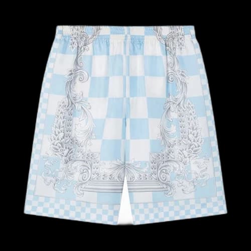 Versace Medusa Print Shorts 'Pastel Blue/White/Silver'