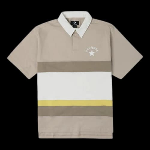 Converse Colorblock Logo Polo Shirt 'Beige White'