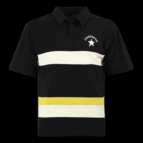 Converse Colorblock Logo Polo Shirt 'Black White'